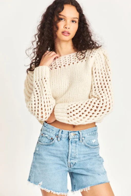 LoveShackFancy Larson Alpaca Crop Pullover