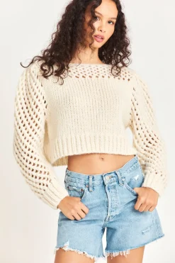 LoveShackFancy Larson Alpaca Crop Pullover