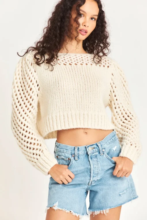 LoveShackFancy Larson Alpaca Crop Pullover