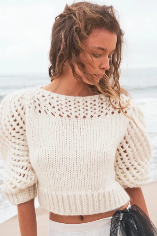 LoveShackFancy Larson Alpaca Crop Pullover