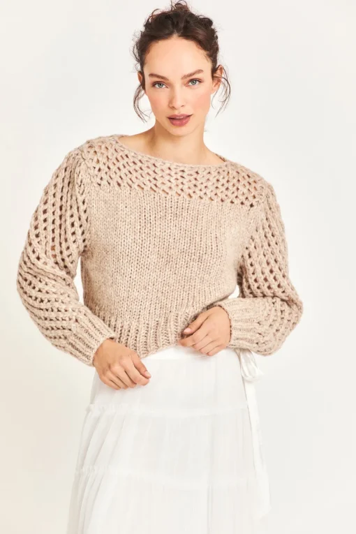 LoveShackFancy Larson Alpaca Crop Pullover