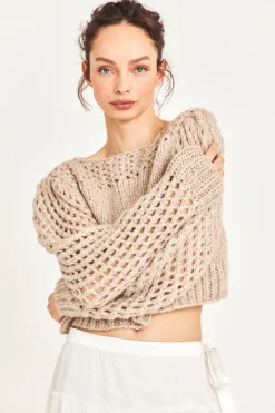 LoveShackFancy Larson Alpaca Crop Pullover