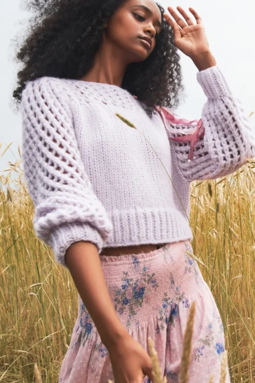 LoveShackFancy Larson Alpaca Crop Pullover