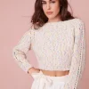 Women LoveShackFancy Larson Cotton Crop Pullover