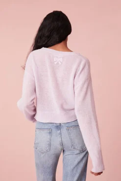 Women LoveShackFancy Lawrence Knit Bow Cardigan