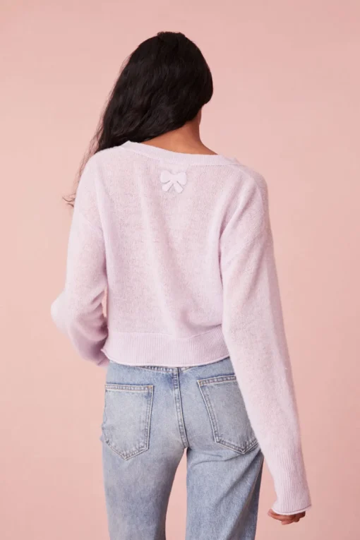 Women LoveShackFancy Lawrence Knit Bow Cardigan