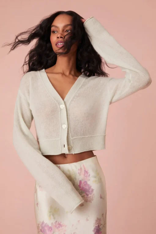 Women LoveShackFancy Lawrence Knit Bow Cardigan
