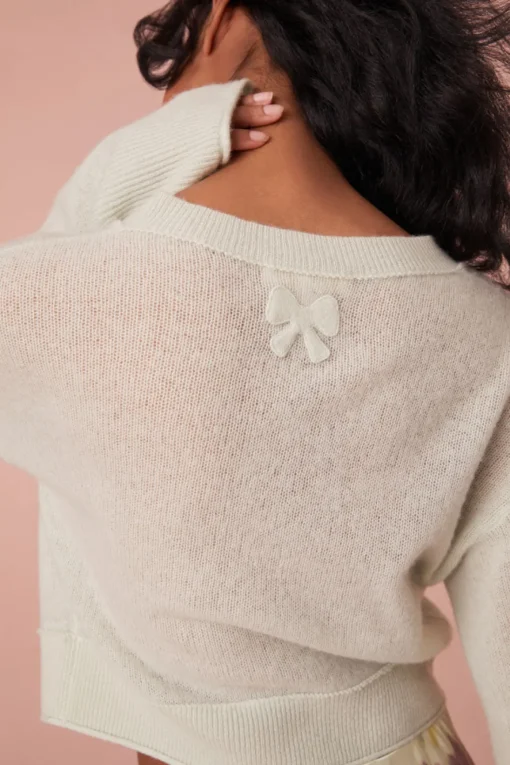 Women LoveShackFancy Lawrence Knit Bow Cardigan