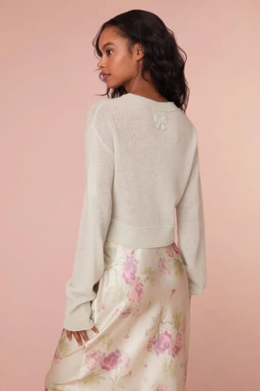 Women LoveShackFancy Lawrence Knit Bow Cardigan