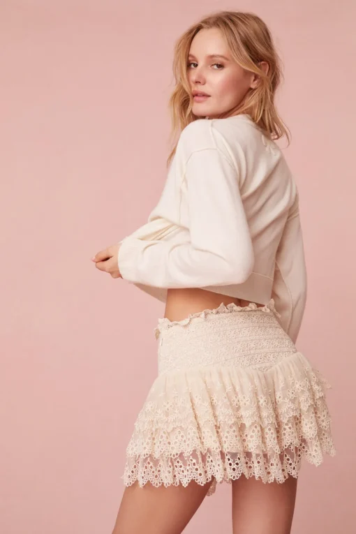 Women LoveShackFancy Limina Ruffle Mini Skirt