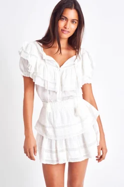 Women LoveShackFancy Liv Cotton Ruffled Dress