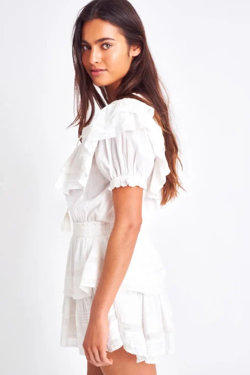 Women LoveShackFancy Liv Cotton Ruffled Dress