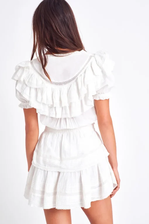 Women LoveShackFancy Liv Cotton Ruffled Dress
