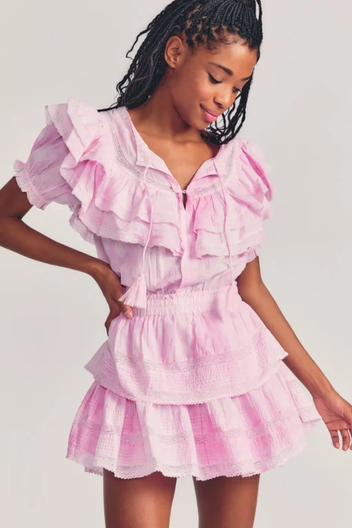 Women LoveShackFancy Liv Cotton Ruffled Dress