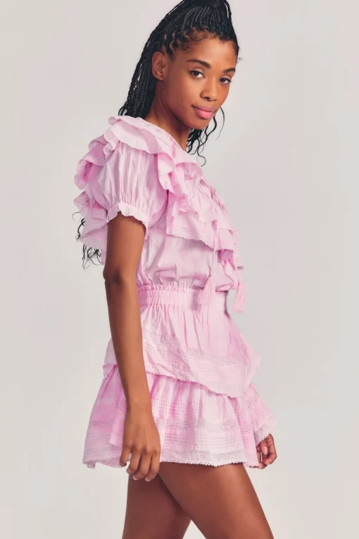 Women LoveShackFancy Liv Cotton Ruffled Dress
