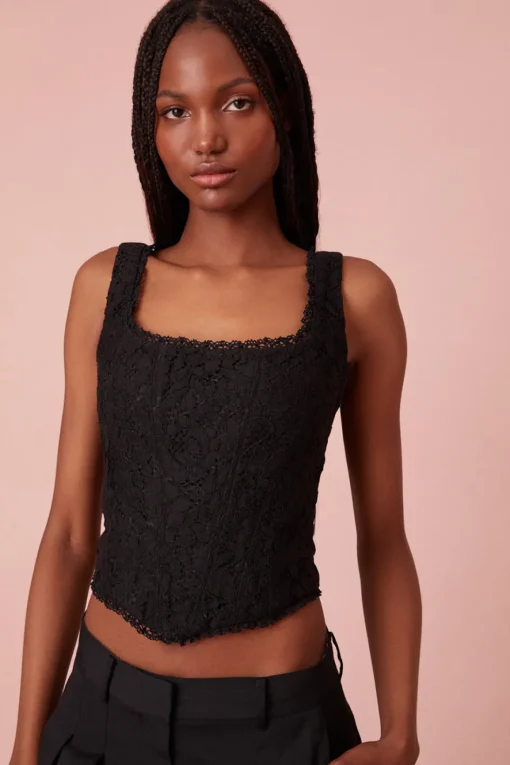 Women LoveShackFancy Lorelai Lace Corset Bustier