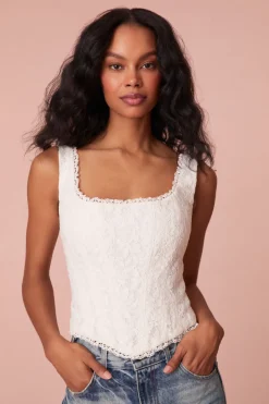 Women LoveShackFancy Lorelai Lace Corset Bustier