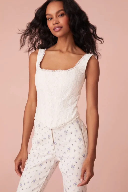 Women LoveShackFancy Lorelai Lace Corset Bustier