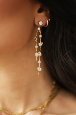 LoveShackFancy Luna Asymmetrical Drop Earrings By Evie Jewelry