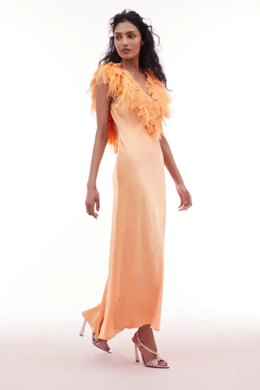 Women LoveShackFancy Manota Feather Trim Dress