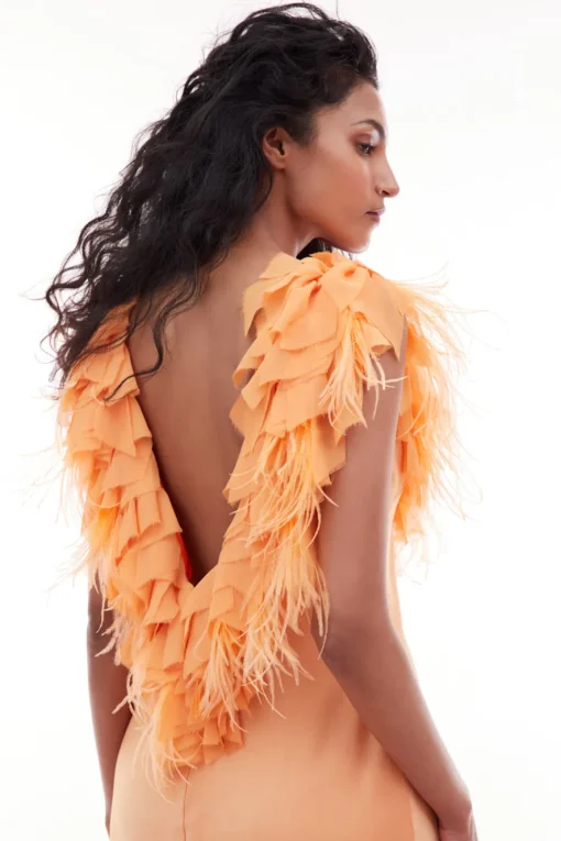 Women LoveShackFancy Manota Feather Trim Dress