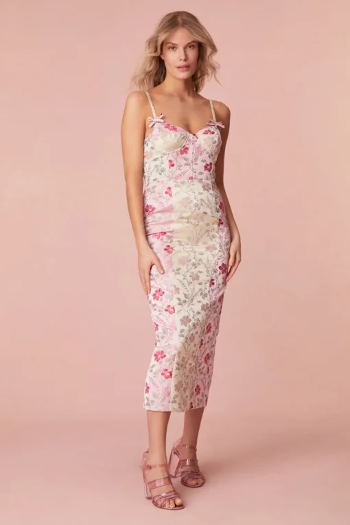 Women LoveShackFancy Massey Floral Jacquard Midi Dress