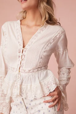 Women LoveShackFancy Mindy Lace Blouse