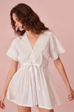 Women LoveShackFancy Mini Iona Cotton Nightgown