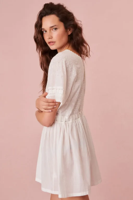 Women LoveShackFancy Mini Iona Cotton Nightgown