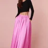 Women LoveShackFancy Minita Luxe Satin Maxi Skirt