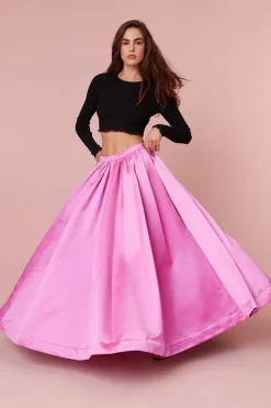 Women LoveShackFancy Minita Luxe Satin Maxi Skirt