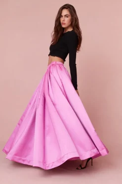Women LoveShackFancy Minita Luxe Satin Maxi Skirt