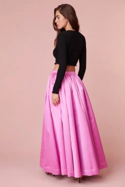 Women LoveShackFancy Minita Luxe Satin Maxi Skirt