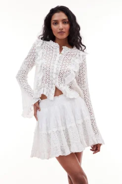 Women LoveShackFancy Moira Eyelet Mini Skirt