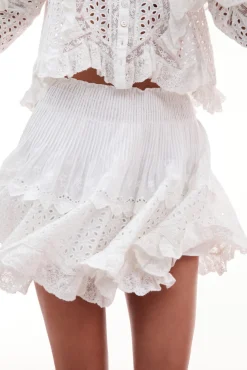 Women LoveShackFancy Moira Eyelet Mini Skirt