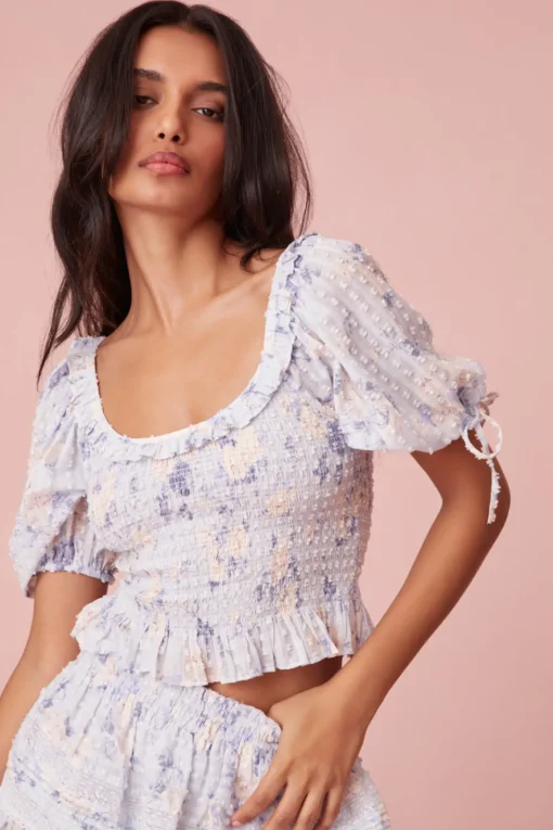 Women LoveShackFancy Molly Puff Sleeve Top
