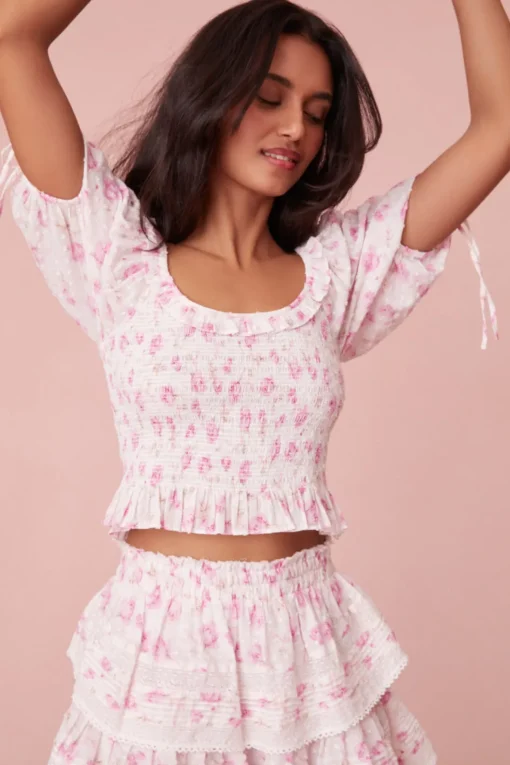 Women LoveShackFancy Molly Puff Sleeve Top