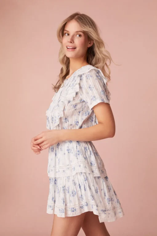 Women LoveShackFancy Natasha Blue Floral Dress