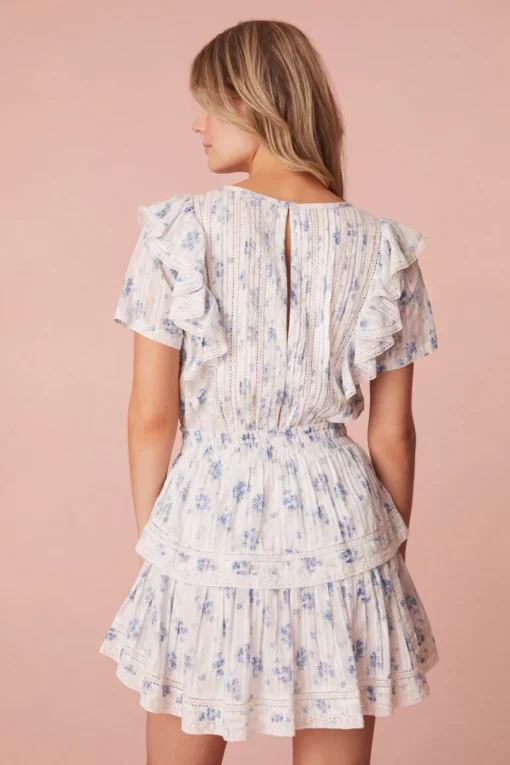 Women LoveShackFancy Natasha Blue Floral Dress