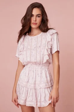 Women LoveShackFancy Natasha Lavender Mini Dress