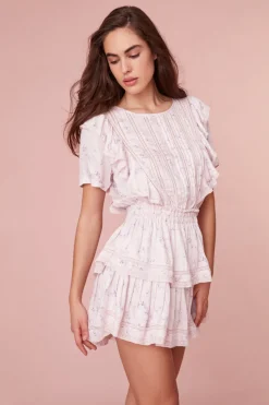 Women LoveShackFancy Natasha Lavender Mini Dress