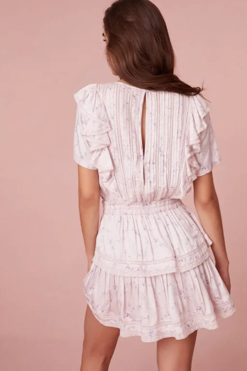 Women LoveShackFancy Natasha Lavender Mini Dress