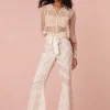 Women LoveShackFancy Neliana Ribbon Flare Pants