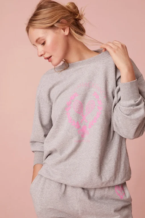 Women LoveShackFancy Palo Racquet Club Fleece Pullover