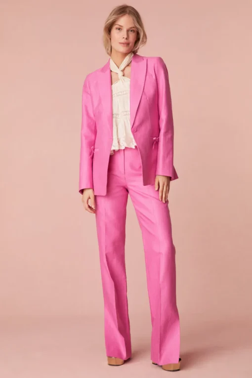 Women LoveShackFancy Poppet Straight Leg Tailored Pants