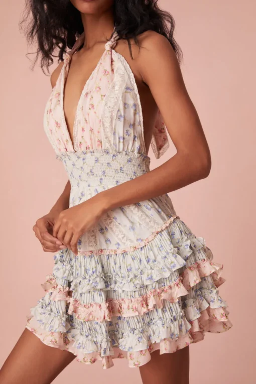 Women LoveShackFancy Quintelle Halter Mini Dress