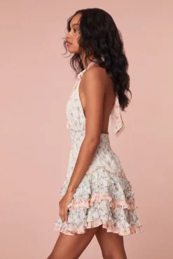 Women LoveShackFancy Quintelle Halter Mini Dress