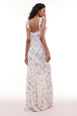 Women LoveShackFancy Radiance Chiffon Flutter Sleeve Maxi Dress
