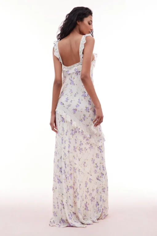 Women LoveShackFancy Radiance Chiffon Flutter Sleeve Maxi Dress
