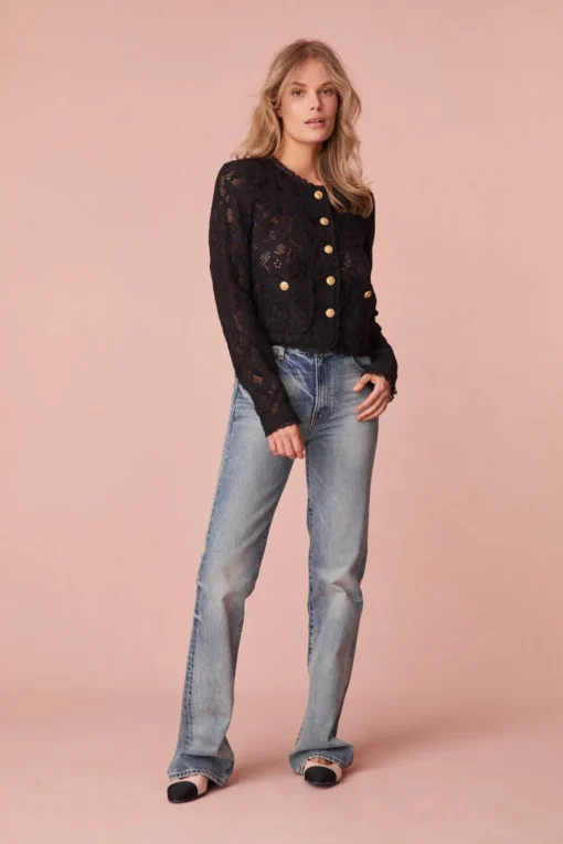 Women LoveShackFancy Richard Sheer Lace Jacket